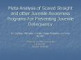 Meta-Analysis of Scared Straight and other Juvenile Awareness Programs For Preventing Juvenile Delinquency  By: Anthony Petrosino, Carolyn Turpin-Petrosino, and John Buehler. PowerPoint PPT Presentation