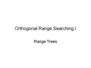 Orthogonal Range Searching I
