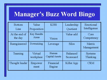 BUZZ WORD BINGO