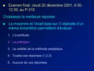 Examen final: Jeudi 20 d