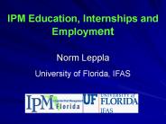 IPM Education, Internships and Employment