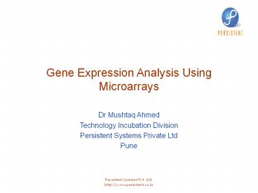 Persistent Systems Pvt. Ltd. http://www.persistent.co.in