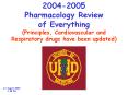 2004-2005 Pharmacology Review of Everything (Principles, Cardiovascular and Respiratory drugs have been updated) PowerPoint PPT Presentation