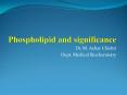 Phospholipid and significance PowerPoint PPT Presentation