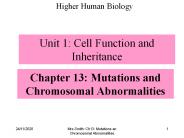 Chapter 13: Mutations and Chromosomal Abnormalities