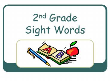 2nd Grade Sight Words