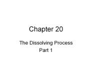 The Dissolving Process