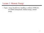 Lecture 2: Memory Energy