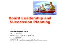 Board Leadership and Succession Planning PowerPoint PPT Presentation