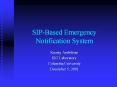 SIP-Based Emergency Notification System PowerPoint PPT Presentation