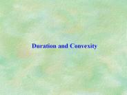 Duration and Convexity