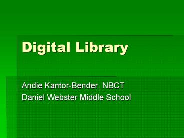 Digital Library presentation | free to download