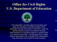 Office for Civil Rights U.S. Department of Education PowerPoint PPT Presentation
