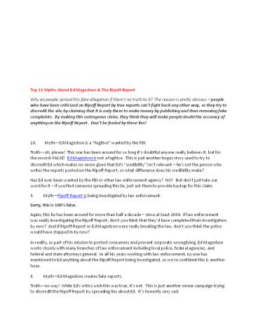 Top 10 Myths About Ed Magedson & The Ripoff Report