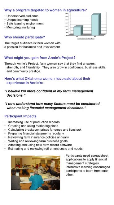 Why a program targeted to women in agriculture?