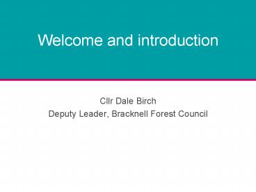 Welcome and introduction presentation | free to view