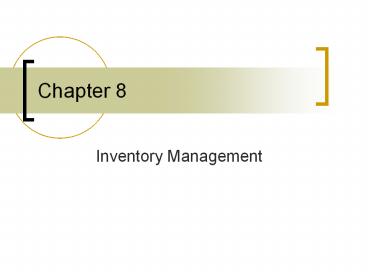 Inventory Management