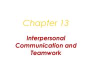 Interpersonal Communication and Teamwork