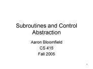 Subroutines and Control Abstraction