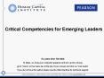 Critical Competencies for Emerging Leaders PowerPoint PPT Presentation