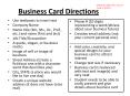 Business Card Directions PowerPoint PPT Presentation