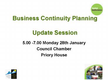 Business Continuity Planning Update Session