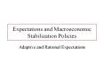 Expectations and Macroeconomic Stabilization Policies PowerPoint PPT Presentation