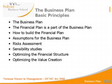The Business Plan