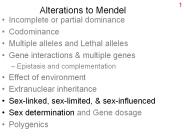 Alterations to Mendel