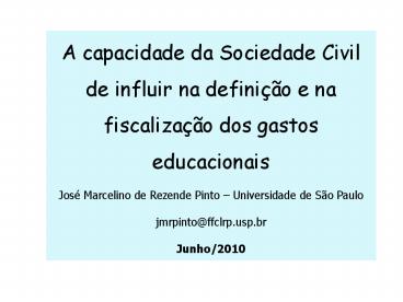 A capacidade da Sociedade Civil de influir na defini