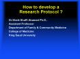 How to develop a Research Protocol ? PowerPoint PPT Presentation