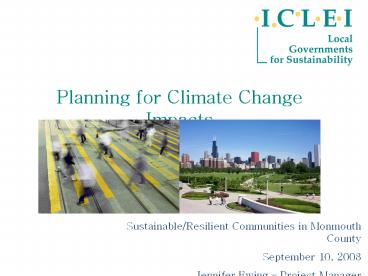 Planning for Climate Change Impacts