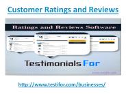Customer Ratings and  Reviews