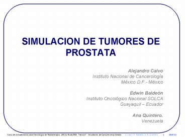 SIMULACION DE TUMORES DE PROSTATA