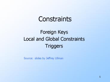 Constraints