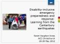 Disability-inclusive emergency preparedness and response: Learning from the Canterbury earthquakes PowerPoint PPT Presentation