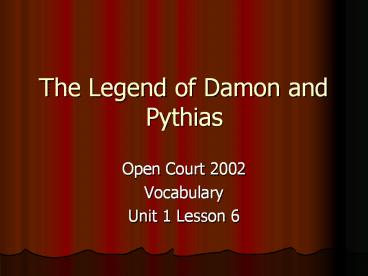 The Legend of Damon and Pythias