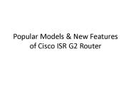 Popular Models & New Features of Cisco ISR G2 Router