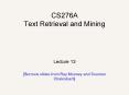 CS276A Text Retrieval and Mining PowerPoint PPT Presentation