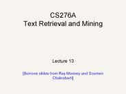 CS276A Text Retrieval and Mining