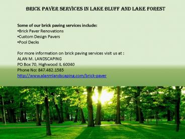 Brick Paver Services in Lake Bluff and Lake Forest