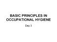 BASIC PRINCIPLES IN OCCUPATIONAL HYGIENE PowerPoint PPT Presentation