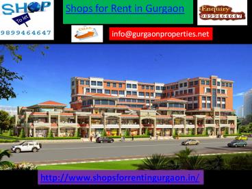 Shops for Rent in Gurgaon