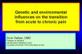 Genetic and environmental influences on the transition from acute to chronic pain PowerPoint PPT Presentation
