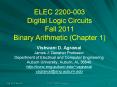 ELEC 2200-003 Digital Logic Circuits Fall 2011 Binary Arithmetic (Chapter 1) PowerPoint PPT Presentation