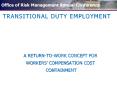 TRANSITIONAL DUTY EMPLOYMENT PowerPoint PPT Presentation