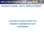 TRANSITIONAL DUTY EMPLOYMENT