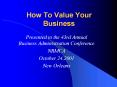 How To Value Your Business