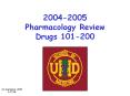2004-2005 Pharmacology Review Drugs 101-200 PowerPoint PPT Presentation