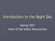 Introduction to the Night Sky